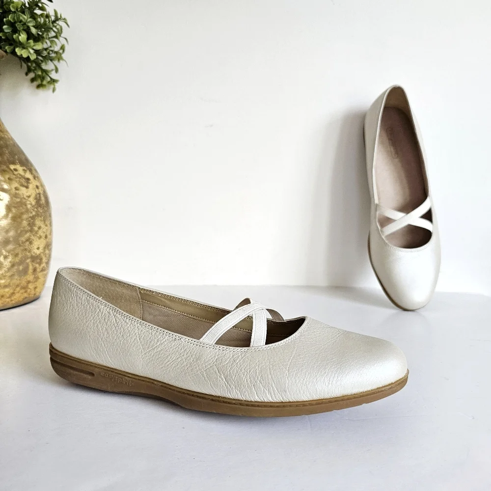 Easy Spirit Move With Me Women's Mary Jane Genuine Leather Comfort Ballet Flats
